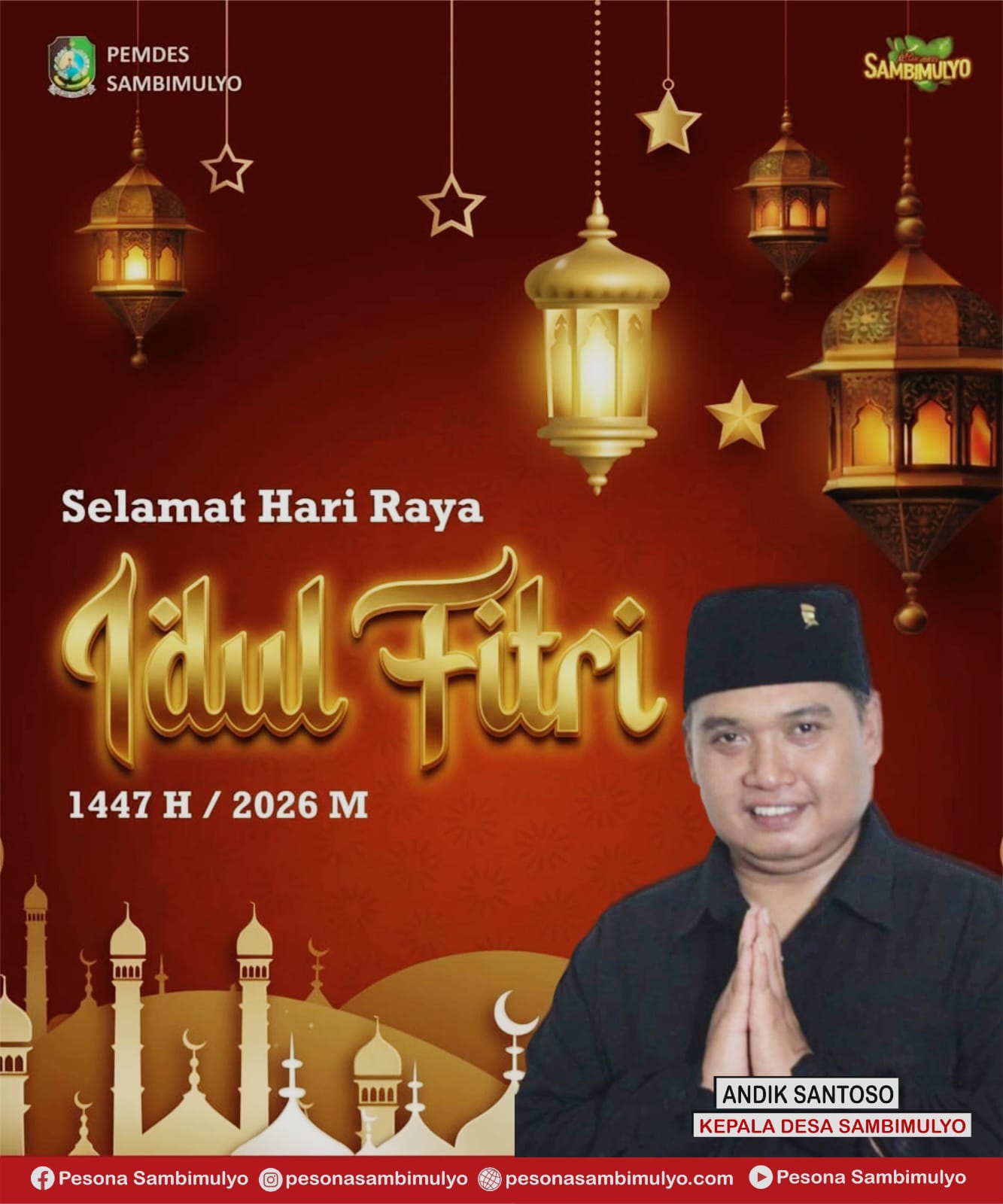 Kepala Desa Sambimulyo Sampaikan Ucapan Selamat Hari Raya Idul Fitri 1447 H/2026 M