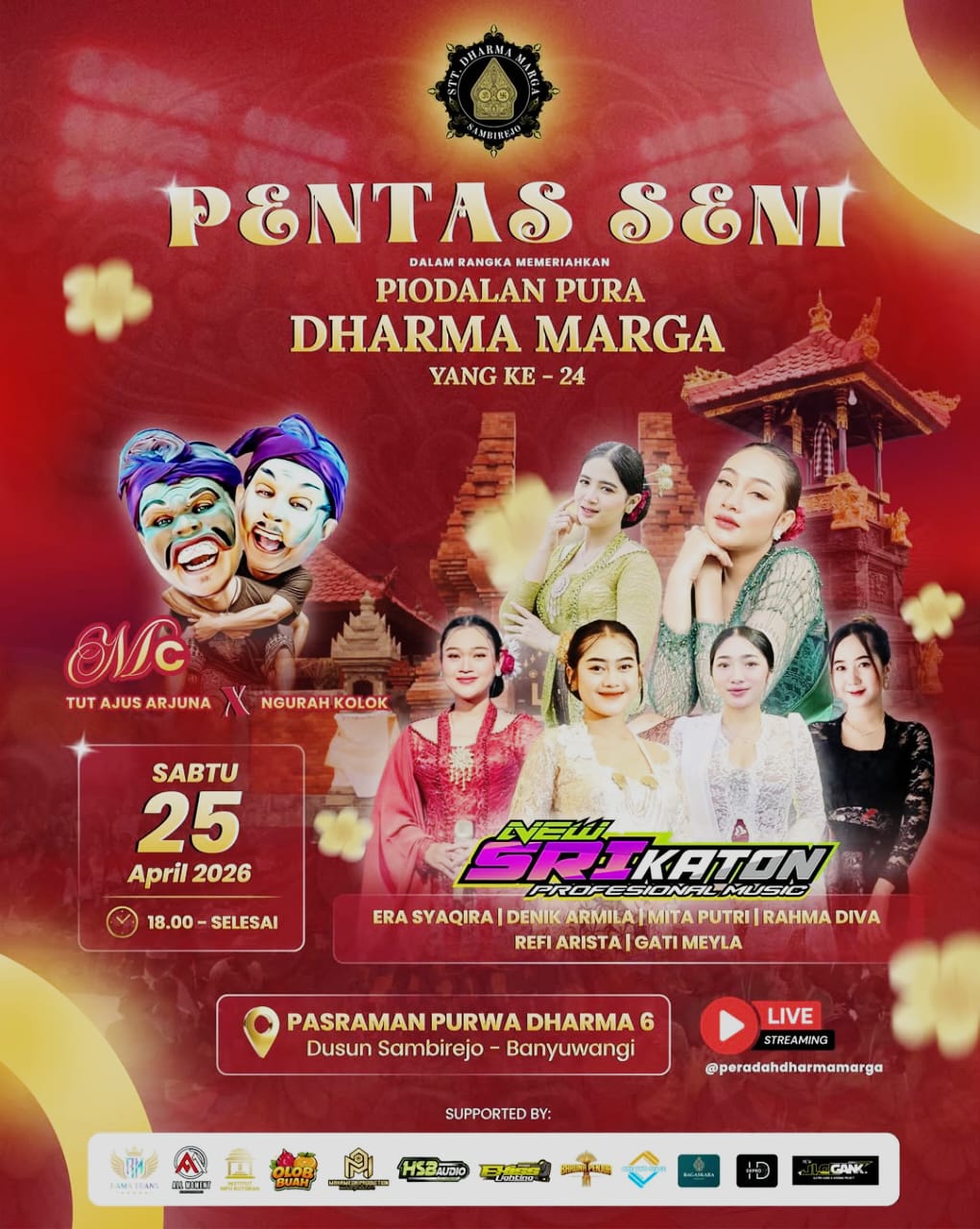 Ada Janger Dan Pentas Seni Di Piodalan Pure Dharma Marga Ke 24 Di Sambimulyo