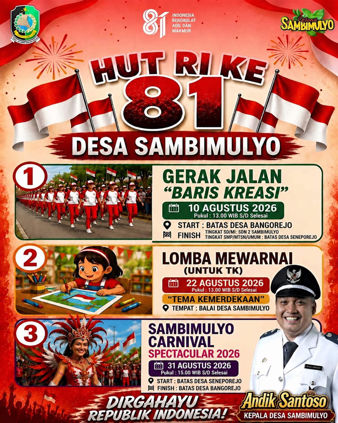 Pemdes Sambimulyo Gelar Rapat HUT RI ke-81 Sepakat Tidak Ada Karnaval tingkat Instansi Pendidikan