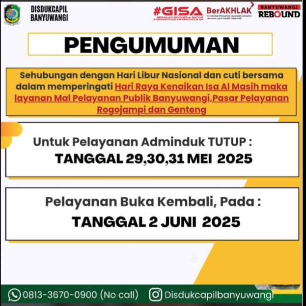 Libur-Panjang-Layanan-Adminduk-Banyuwangi-Tutup-Sementara