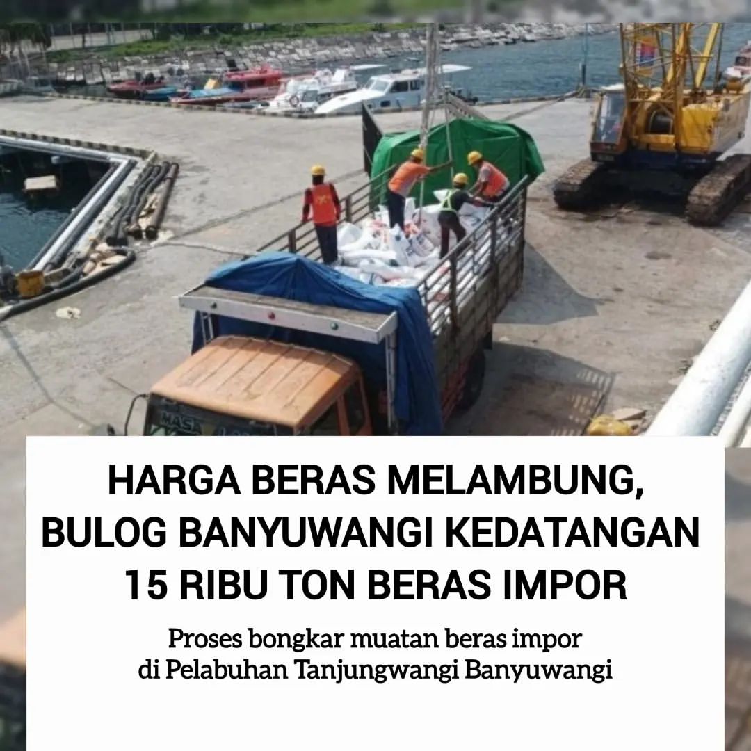 Harga-Beras-Melambung,-Bulog-Banyuwangi-Kedatangan-15-Ribu-Ton-Beras-Impor-