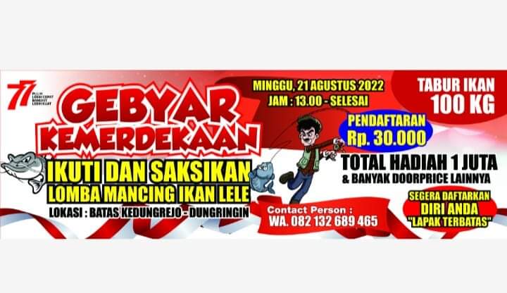 Semarakkan-HUT-RI-Ke-77,-Sahabat-Kedungrejo-Bates-Bersatu,-Gelar-Lomba-Mancing-Lele