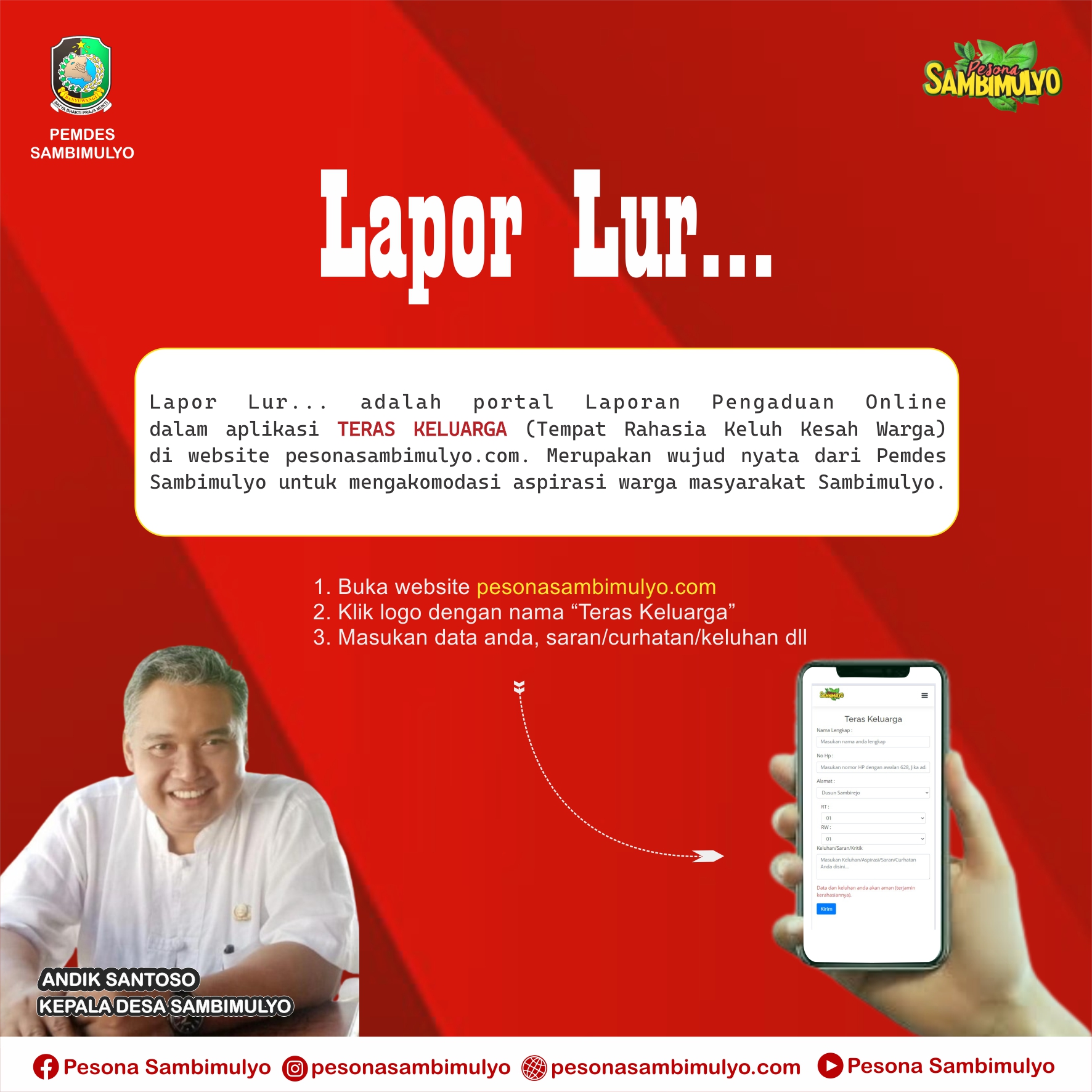 Papan Informasi Desa Sambimulyo Kecamatan Bangorejo Kabupaten Banyuwangi