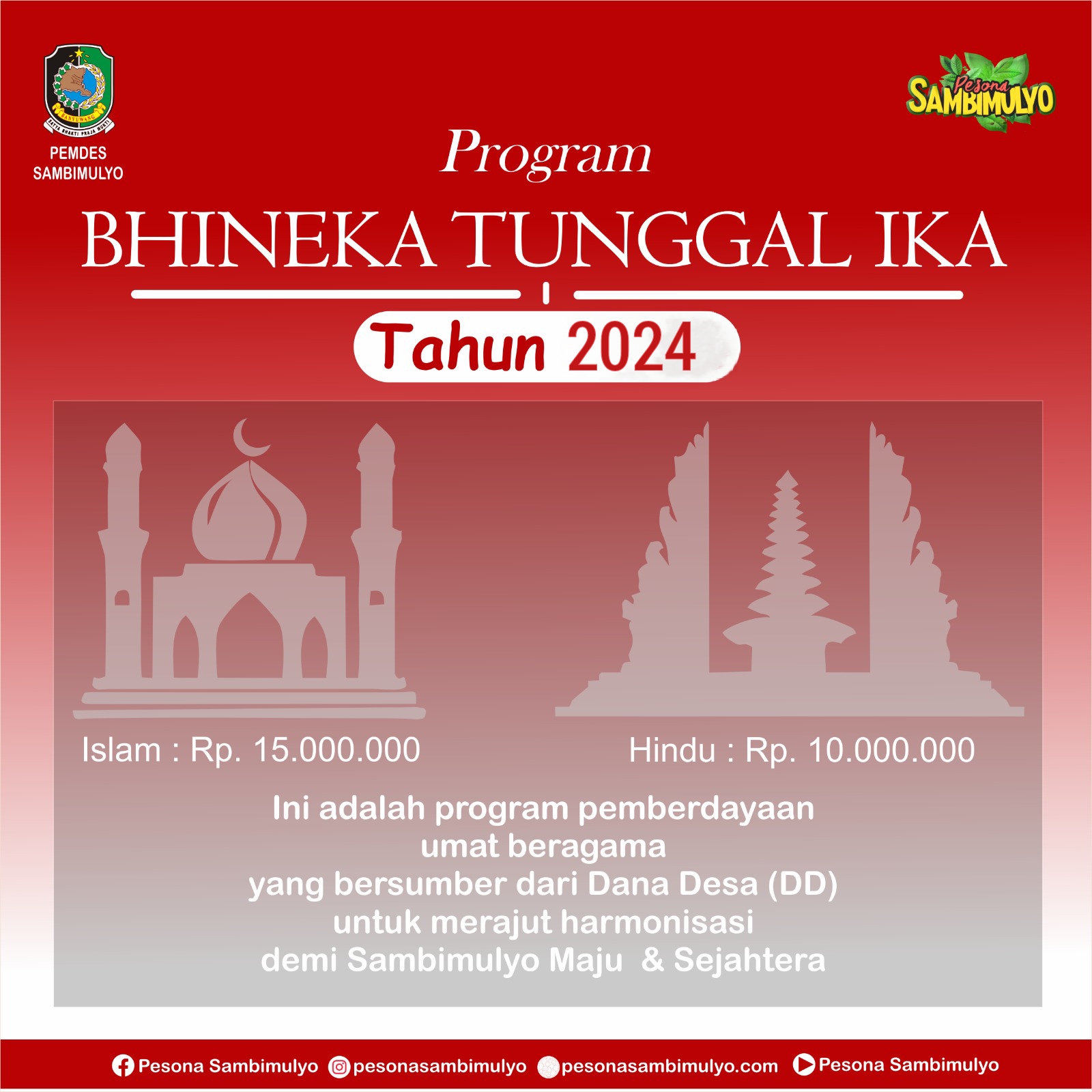 Papan Informasi Desa Sambimulyo Kecamatan Bangorejo Kabupaten Banyuwangi