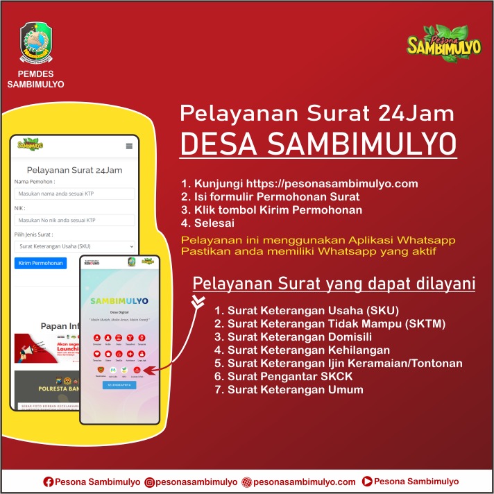 Papan Informasi Desa Sambimulyo Kecamatan Bangorejo Kabupaten Banyuwangi